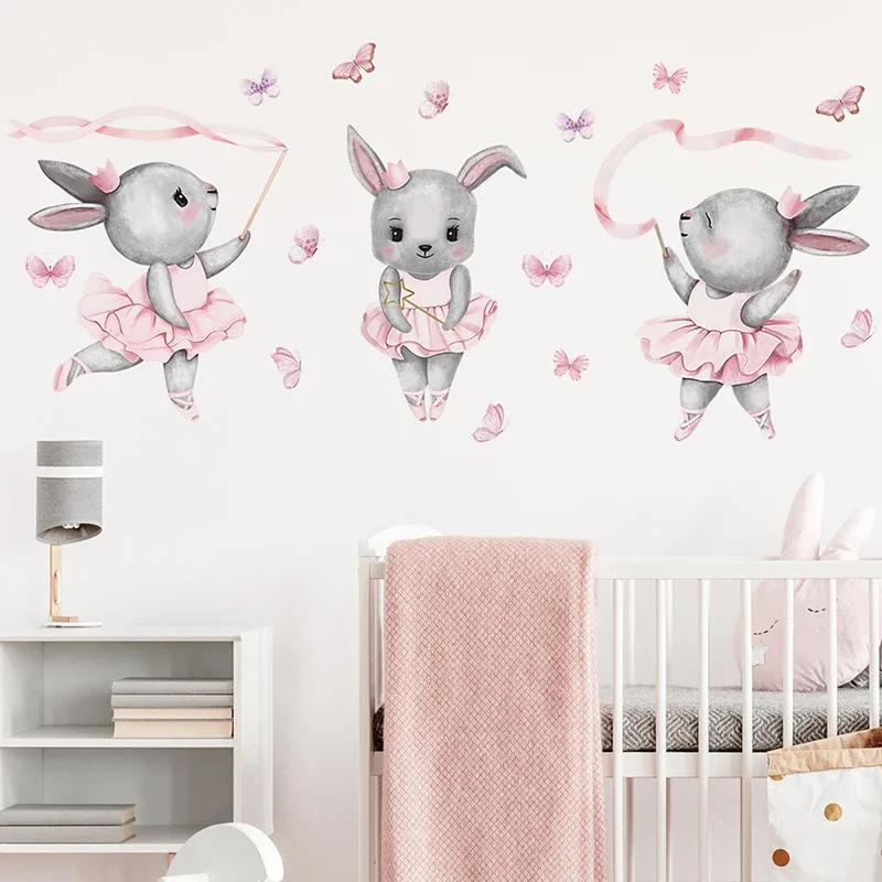 Hand-paint Ballet Bunny Rabbit - Baby Girl Nursery Quotes 评论和价格