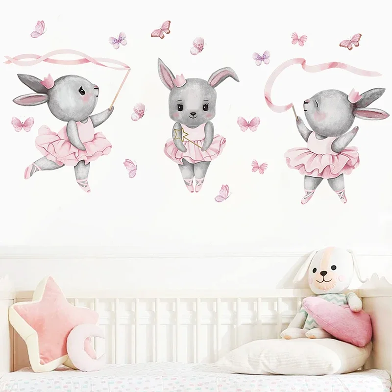 Hand-paint Ballet Bunny Rabbit - Baby Girl Nursery Quotes 评论和价格