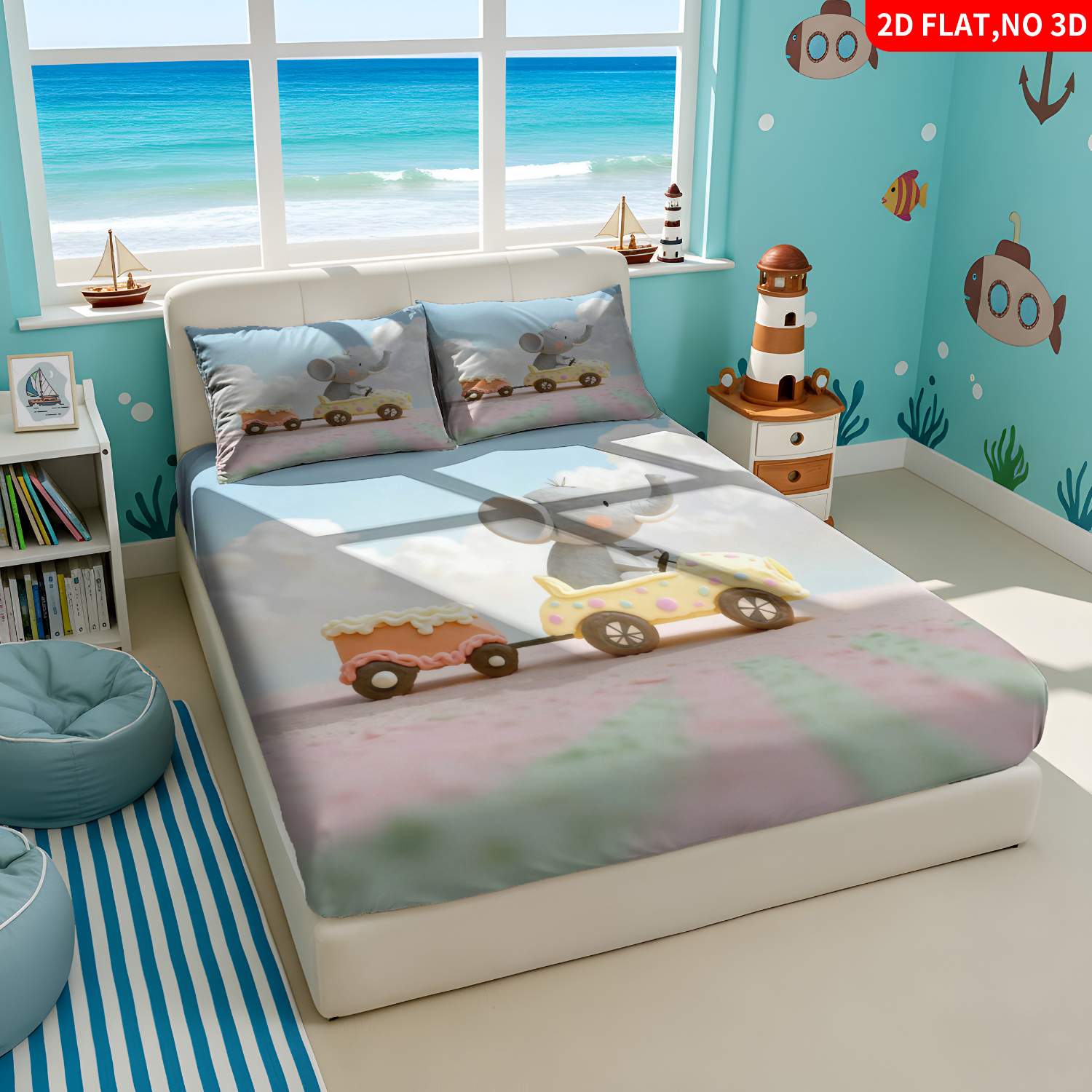 Christmas 2D Digital Print Thr - Baby Nursery Elephant Theme 评论和价格