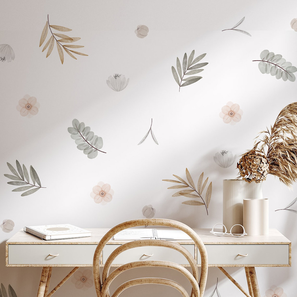 Boho Leaves Botanical DIY Wall - Baby Girl Nursery Quotes 评论和价格