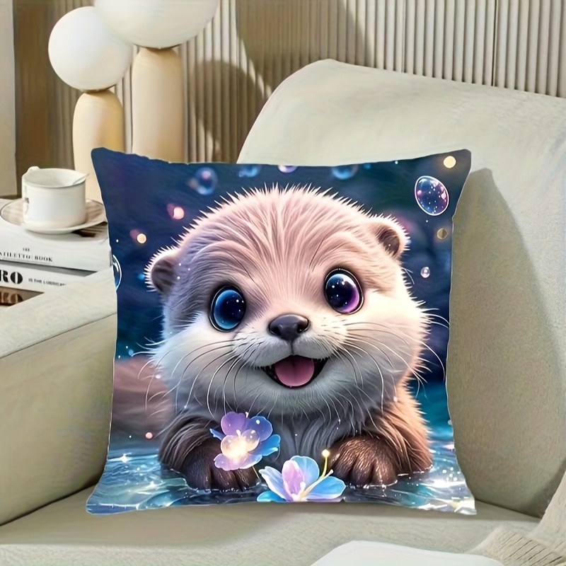 Cute Otter Baby Animal Throw P - Baby Nursery Ocean Theme 评论和价格