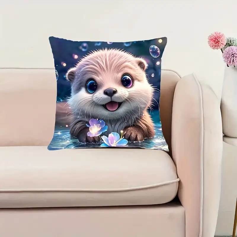 Cute Otter Baby Animal Throw P - Baby Nursery Ocean Theme 评论和价格