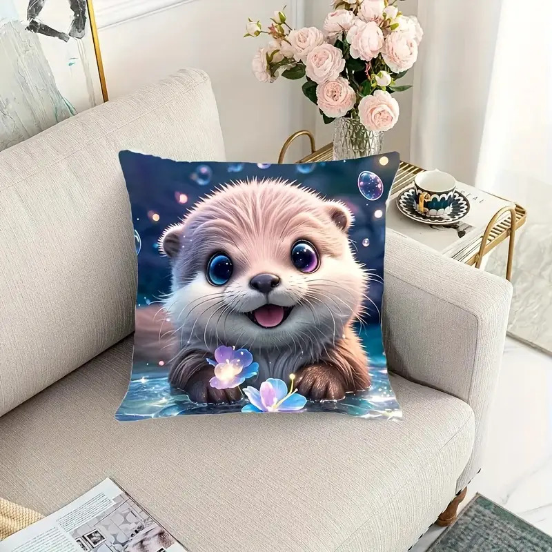 Cute Otter Baby Animal Throw P - Baby Nursery Ocean Theme 评论和价格