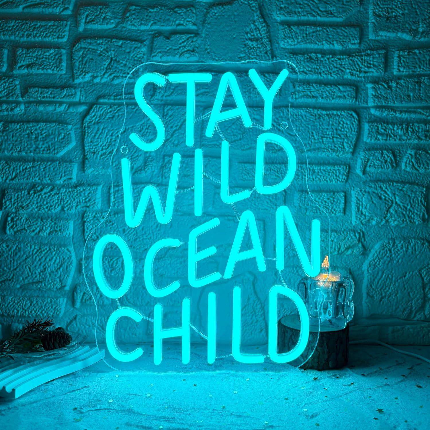 Stay Wild Ocean Child Neon Sig - Baby Nursery Ocean Theme 评论和价格