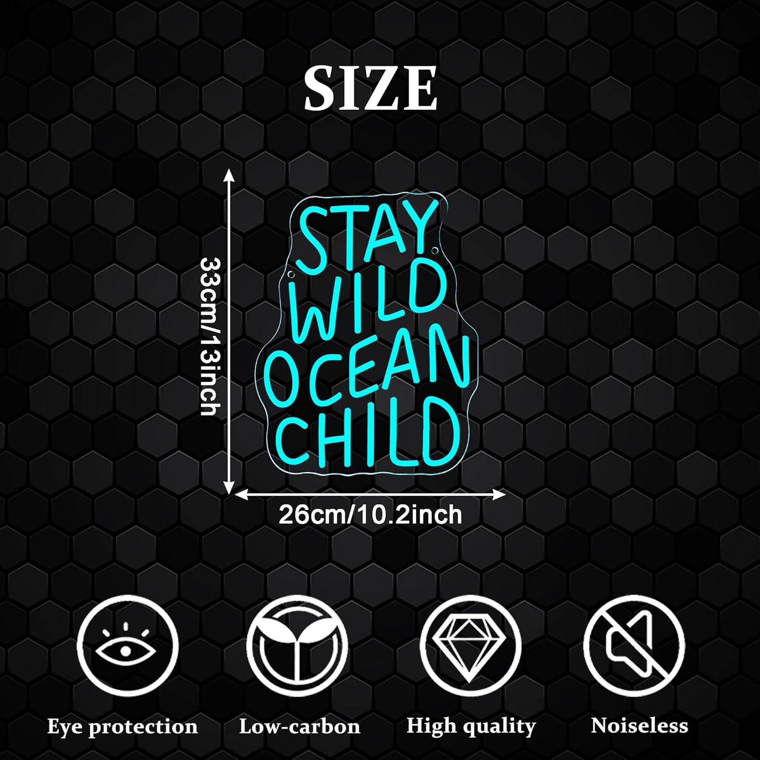 Stay Wild Ocean Child Neon Sig - Baby Nursery Ocean Theme 评论和价格