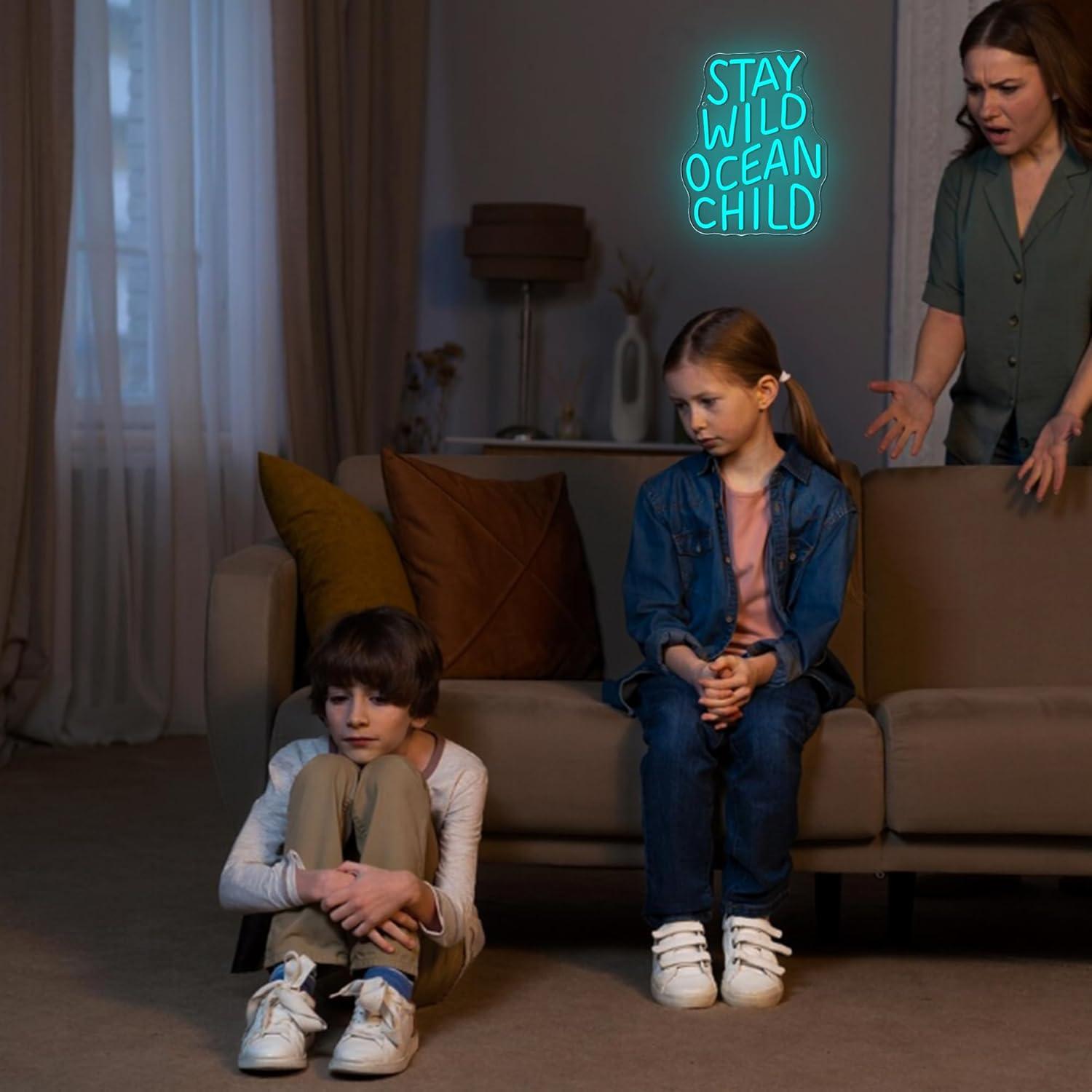 Stay Wild Ocean Child Neon Sig - Baby Nursery Ocean Theme 评论和价格