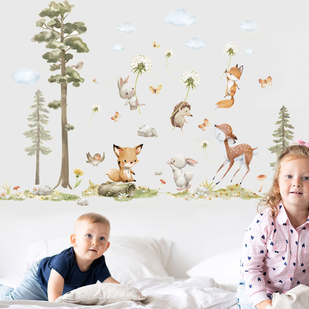 Cute Forest Animals Wall Stick - Baby Girl Nursery Quotes 评论和价格