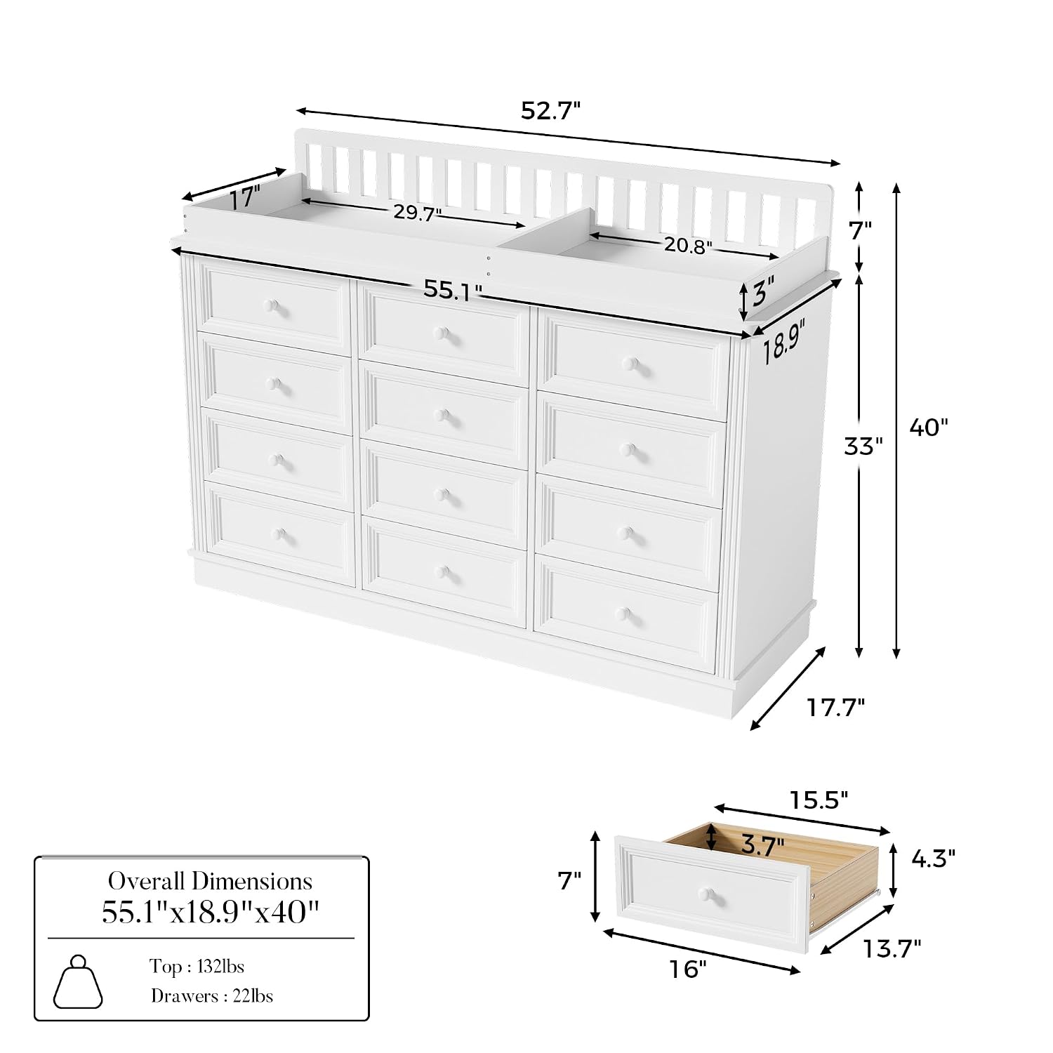 Baby Changing Table Dresser, 1 - Baby Nursery Table 评论和价格