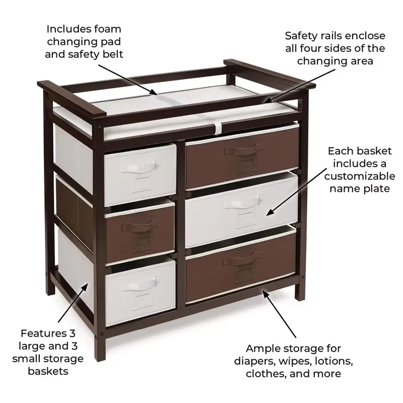 Modern Wooden Baby Dresser wit - Baby Nursery Basket 评论和价格