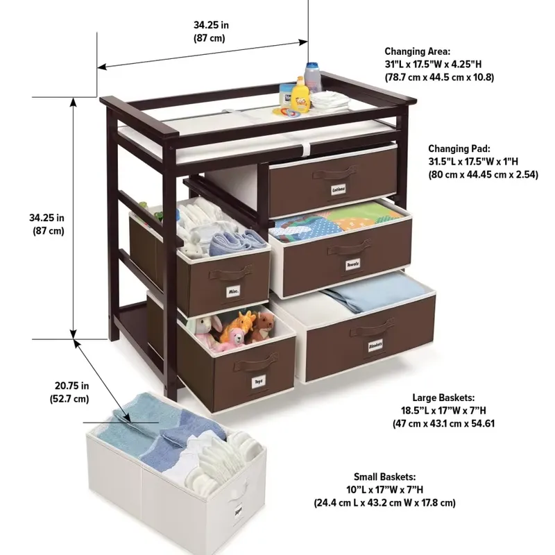 Modern Wooden Baby Dresser wit - Baby Nursery Basket 评论和价格