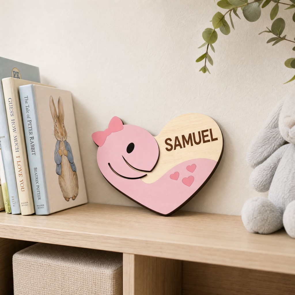 Custom Heart‑Shaped Whale Baby - Baby Nursery Ocean Theme 评论和价格