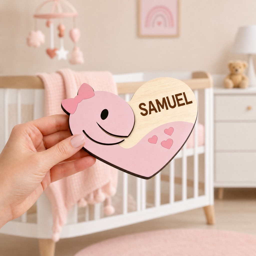 Custom Heart‑Shaped Whale Baby - Baby Nursery Ocean Theme 评论和价格