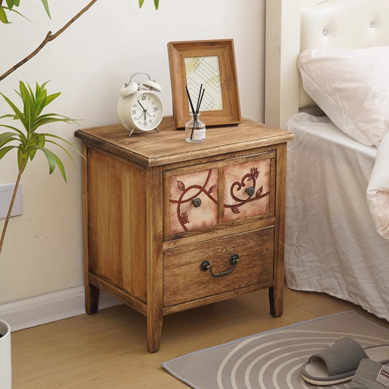 Natural Wood Nightstand Waterp - Baby Nursery Table 评论和价格