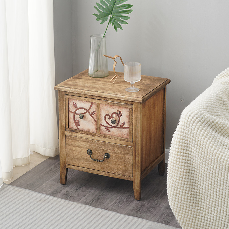 Natural Wood Nightstand Waterp - Baby Nursery Table 评论和价格