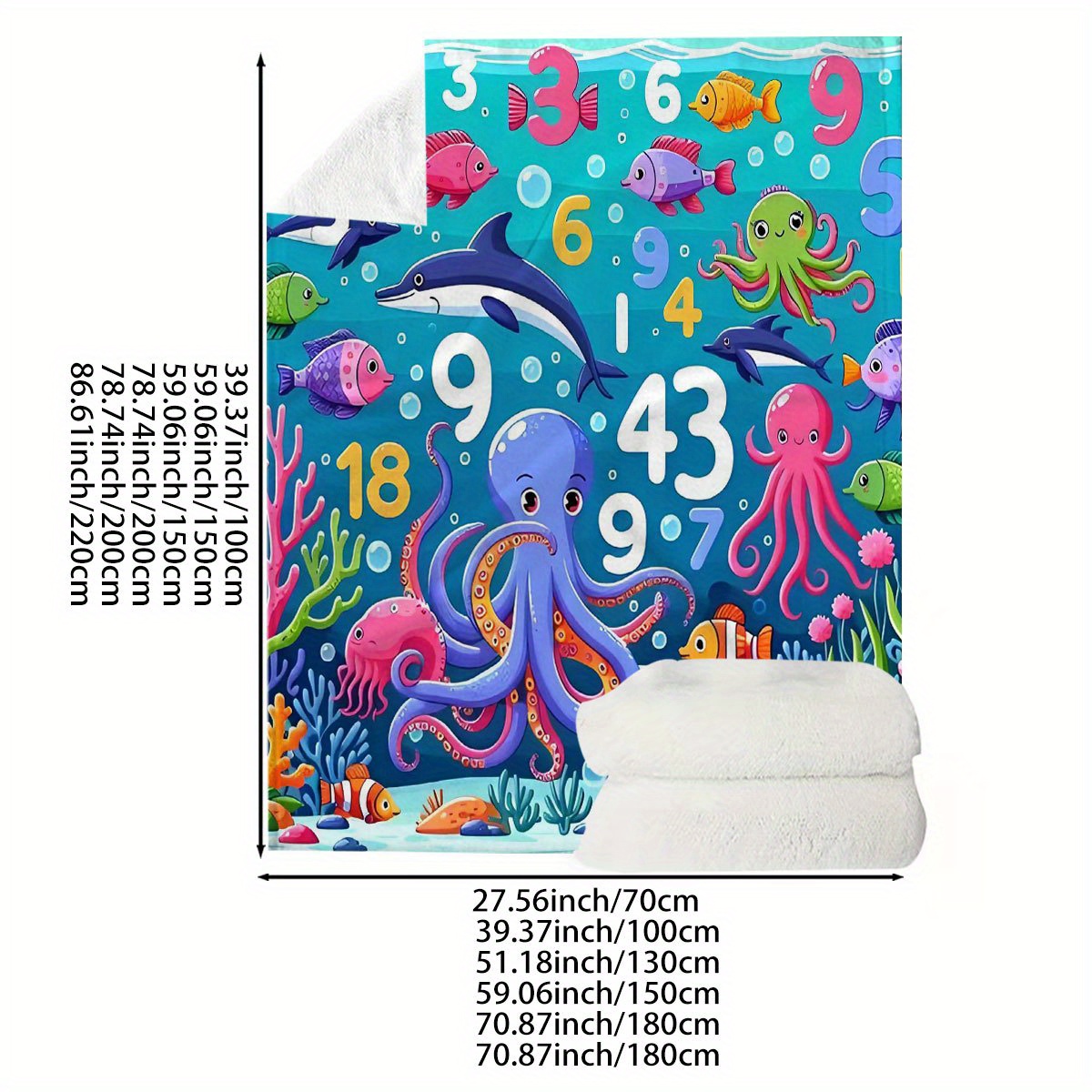 Vibrant Ocean Animal Throw Bla - Baby Nursery Ocean Theme 评论和价格
