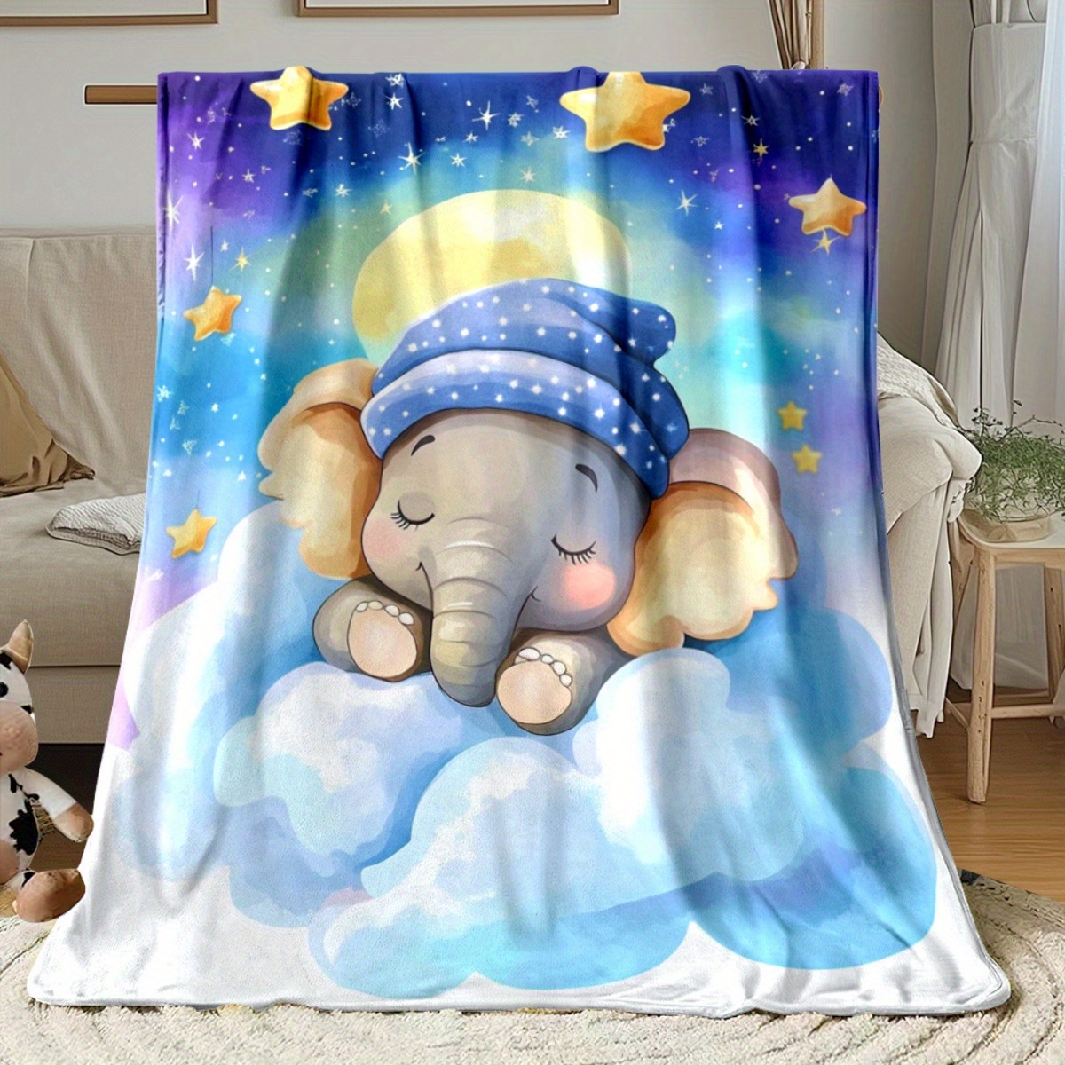 Sleeping Baby Elephant Cloud S - Baby Nursery Elephant Theme 评论和价格
