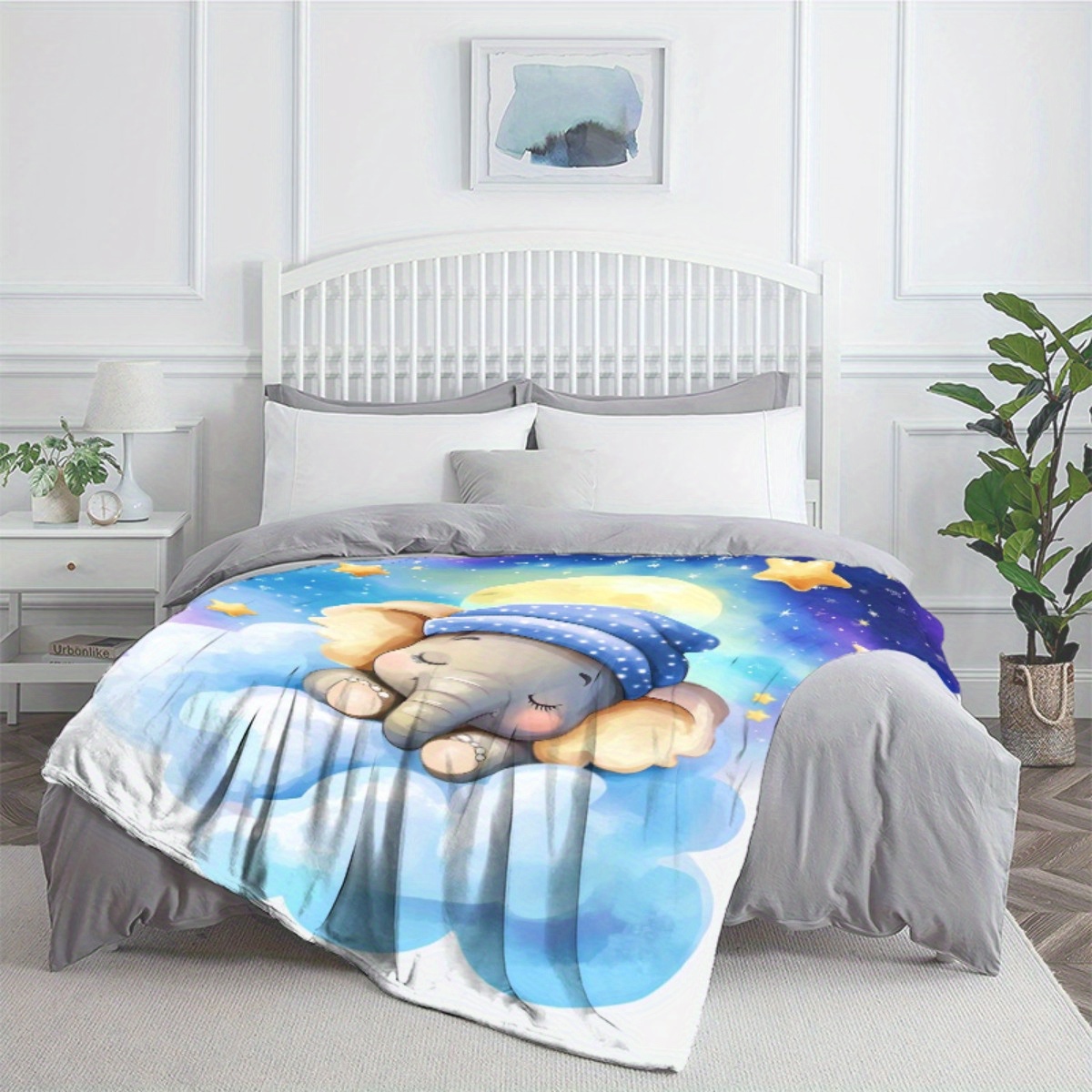 Sleeping Baby Elephant Cloud S - Baby Nursery Elephant Theme 评论和价格