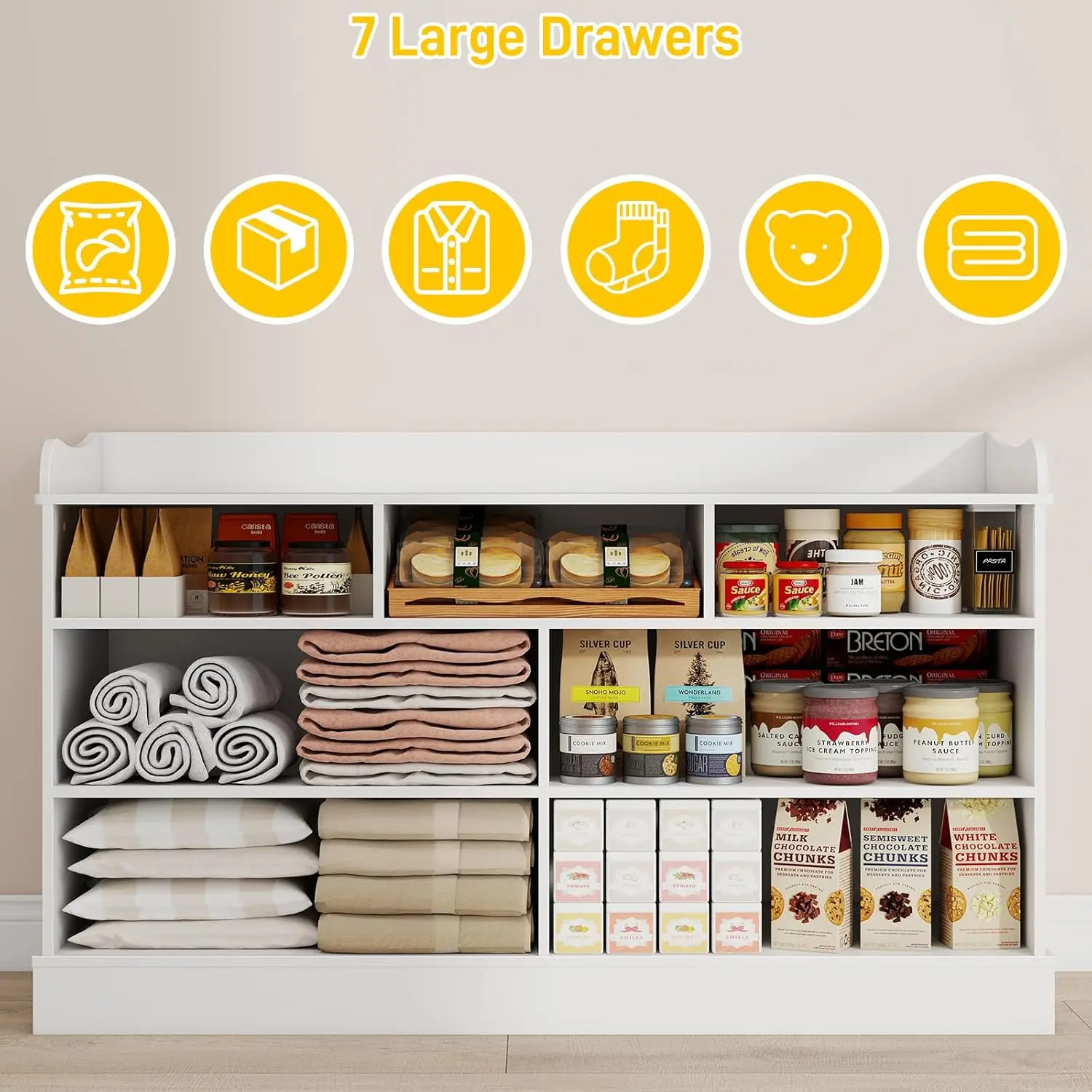 Kids Dresser Cabinet with 7 Dr - Baby Nursery Table 评论和价格