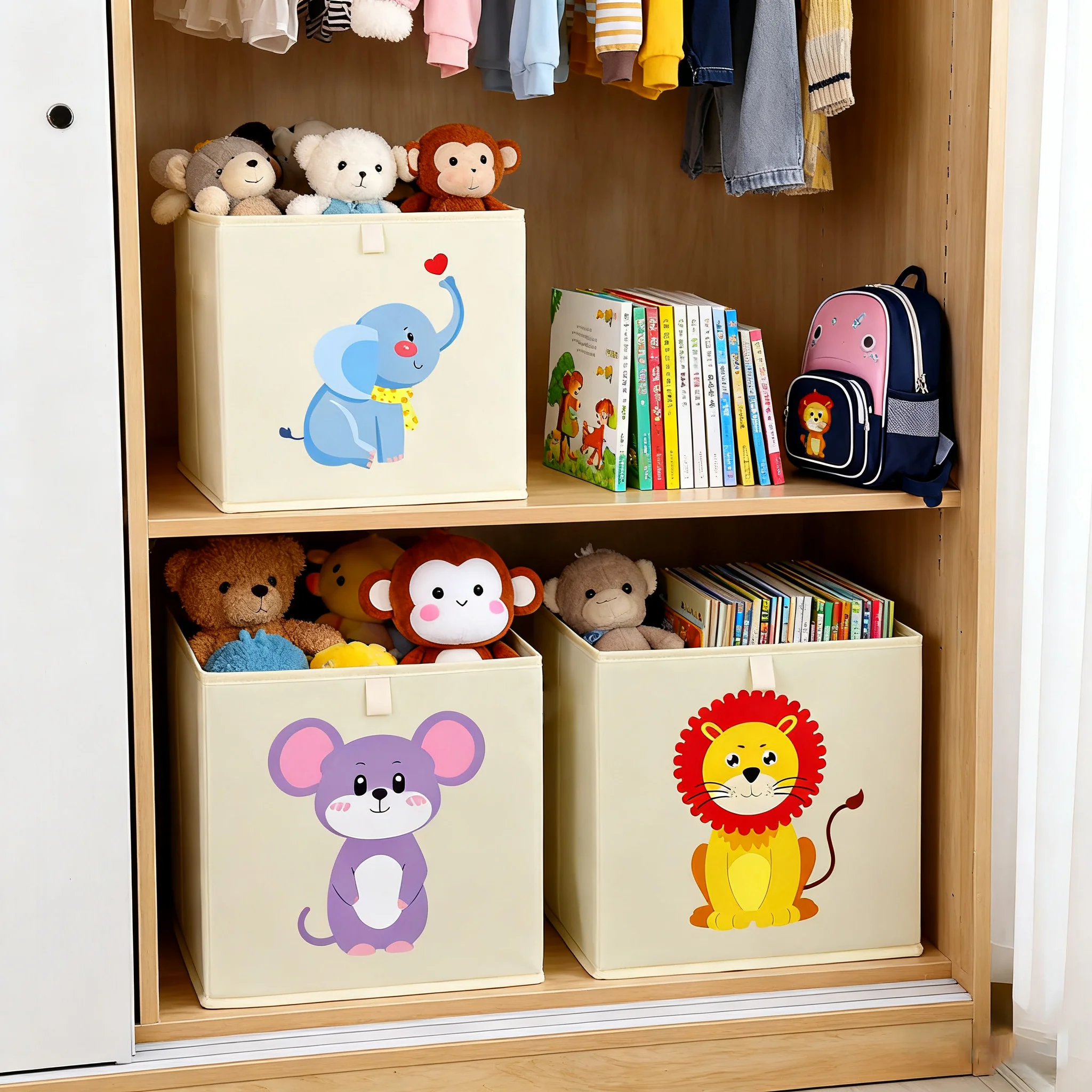 Cute Cartoon Kids Storage Bask - Baby Nursery Basket 评论和价格